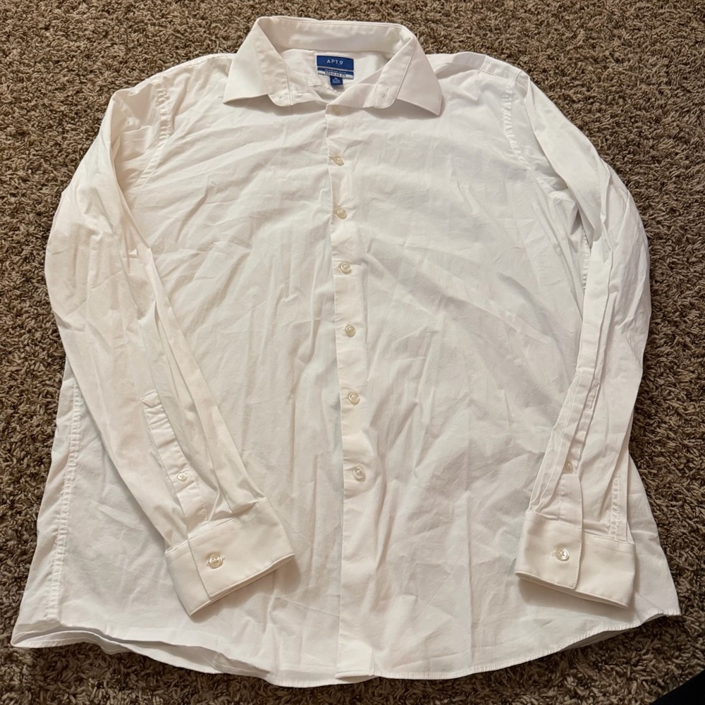 Men's White Dress Button Down Shirt Regular fit
